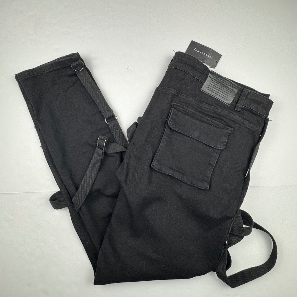 Serenede‎ Stoic Dream Pants 42 Black Goth Bondage Techwear Punk Streetwear Denim